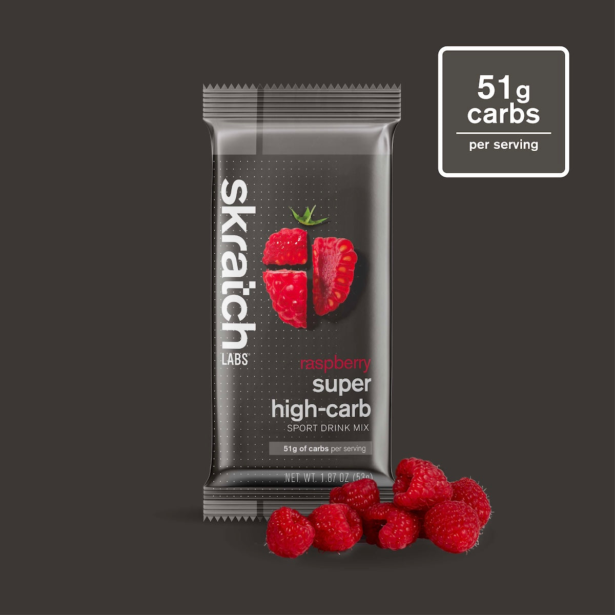 Skratch Labs Super High-Carb Sport Drink Mix Frambuesa – Sobre 53 g (Unidad)
