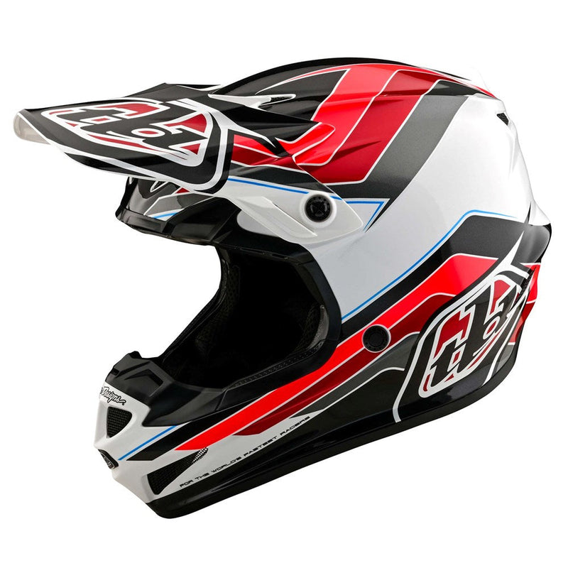 Troy Lee Designs Casco Moto Para Niño SE4 Polyacrylite Block Charcoal / Red - Rideshop