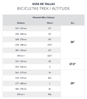 Trek tallas discount carretera
