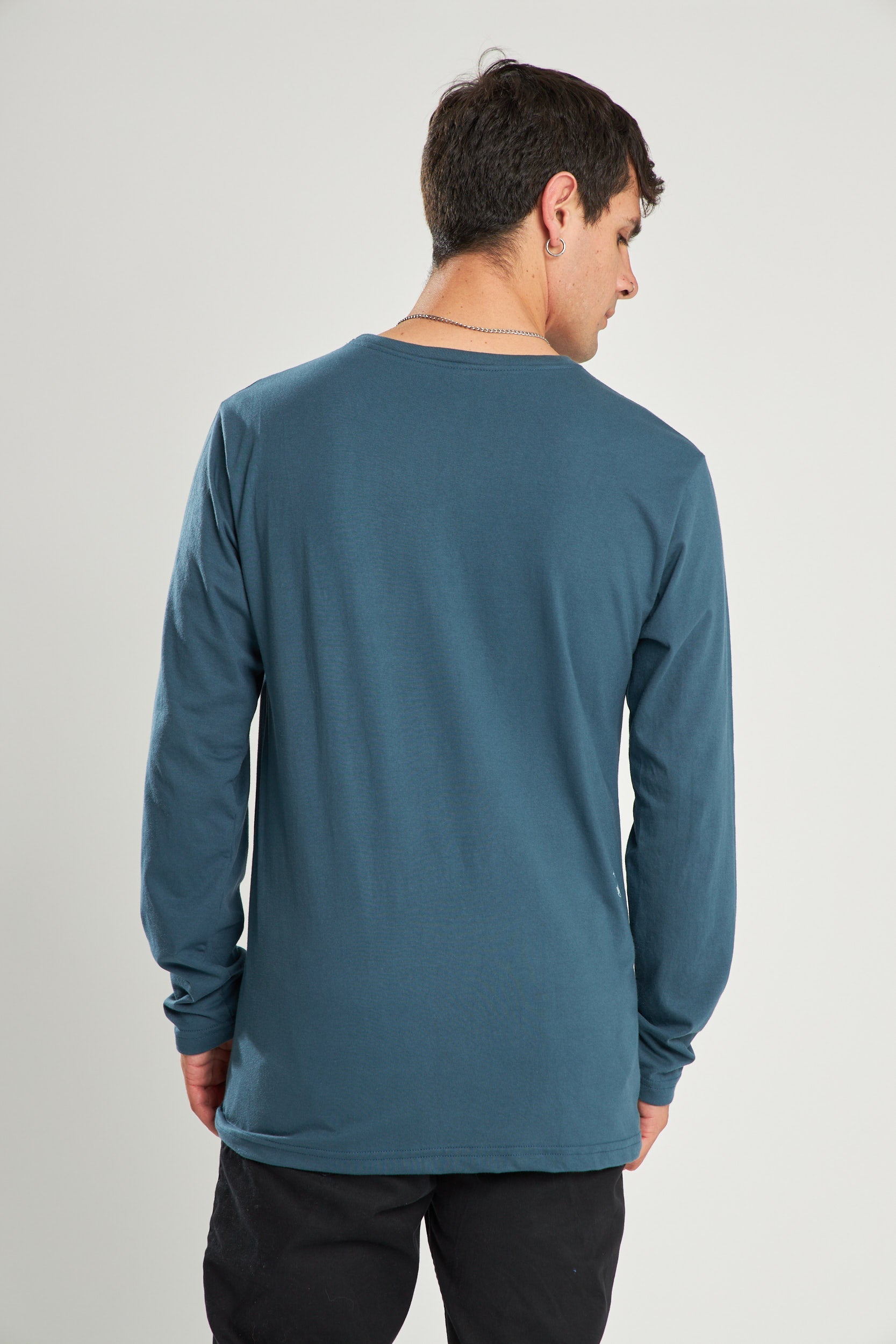 Polera Azul Manga Larga Moto