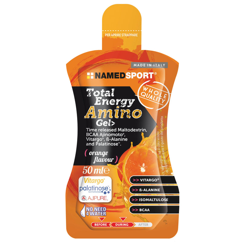 Caja de Geles Namedsport Total Energy AMINO Orange 50ml 32 Unidades
