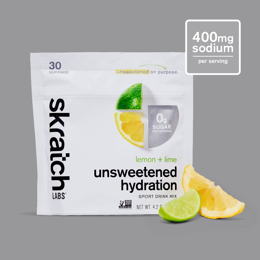 Skratch Labs Unsweetened Hydration Sport Drink Mix Sin Azúcar Limón y Lima – Bolsa 120 g (30 porciones)