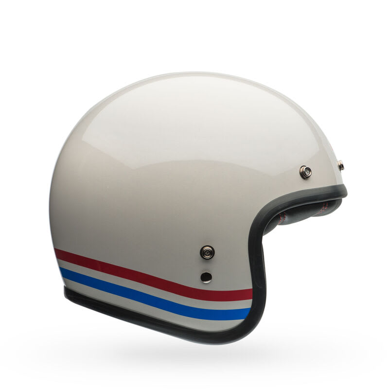 Casco Moto Calle Bell Custom 500 Stripes Pearl