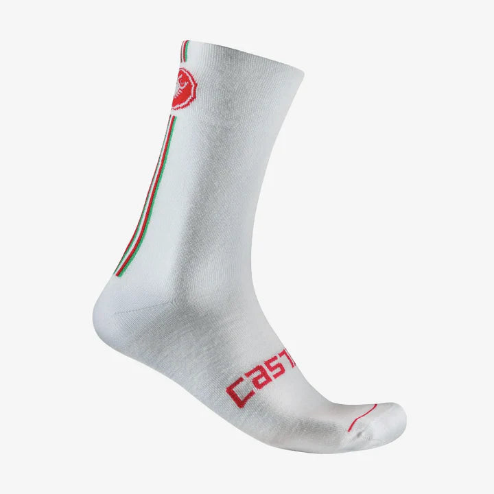 Calcetines Castelli Racing Stripe 18 Blanco