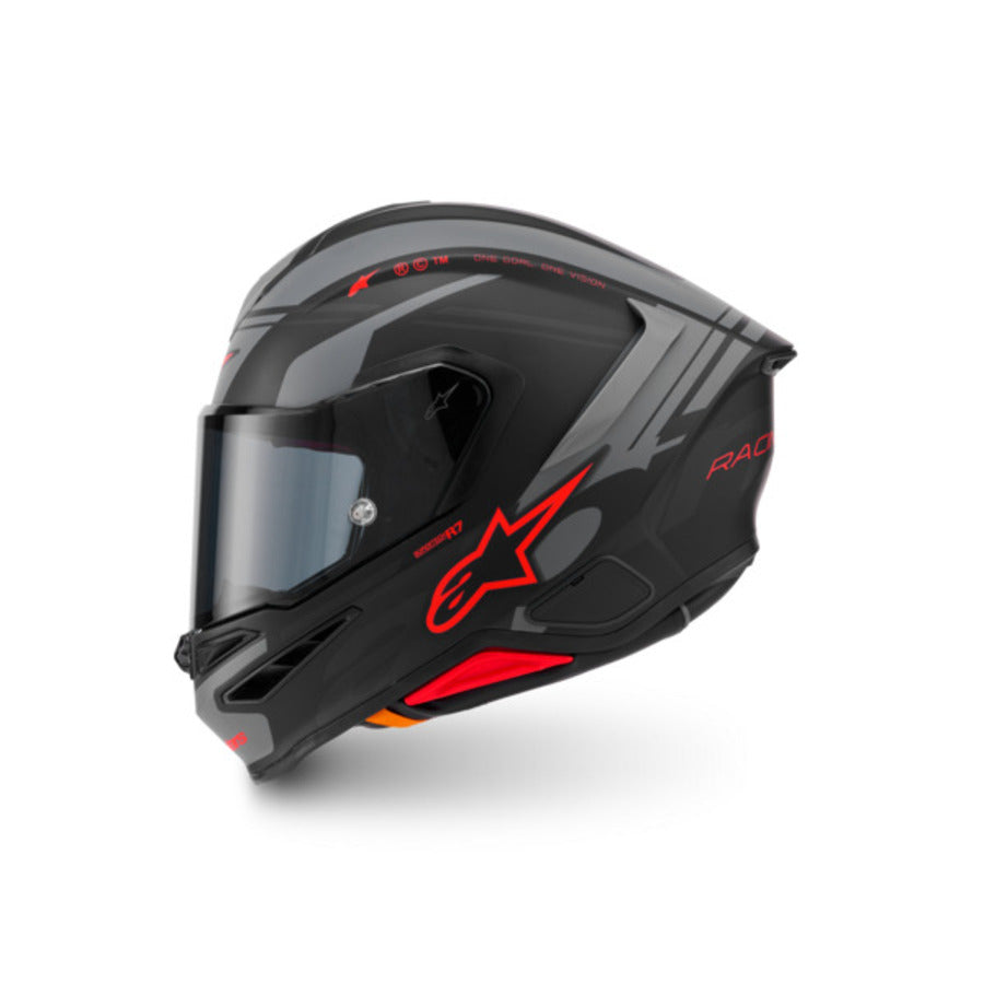 Casco Moto Alpinestar S-R7 A-Core Negro Gris Rojo Mate