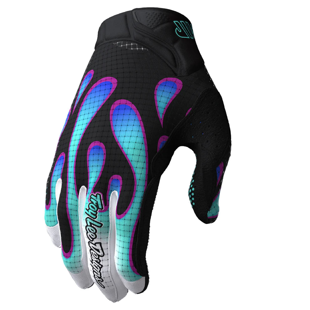 Troy Lee Designs Guantes De Bicicleta Air Overspray Black / Real Teal
