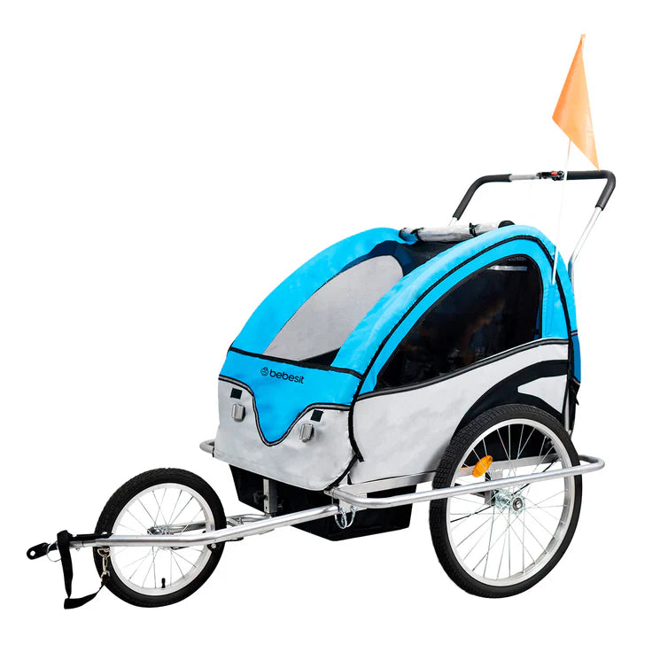 Carro Arrastre Trailer para Bicicletas 2 Niños BeRide