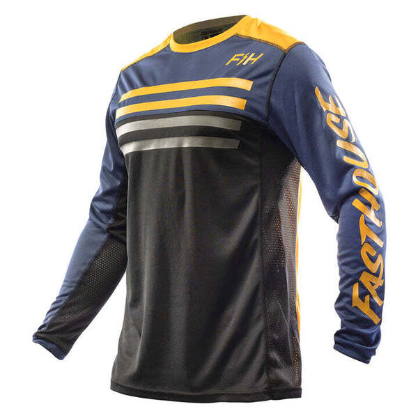 Jersey Fasthouse Grindhouse Tempo Azul Dorado