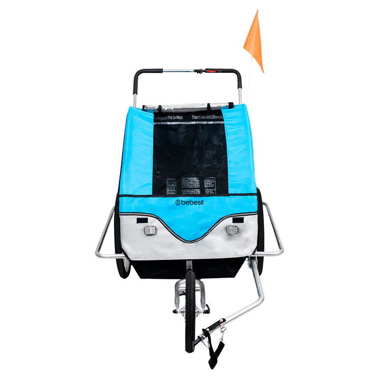 Carro Arrastre Trailer para Bicicletas 2 Niños BeRide