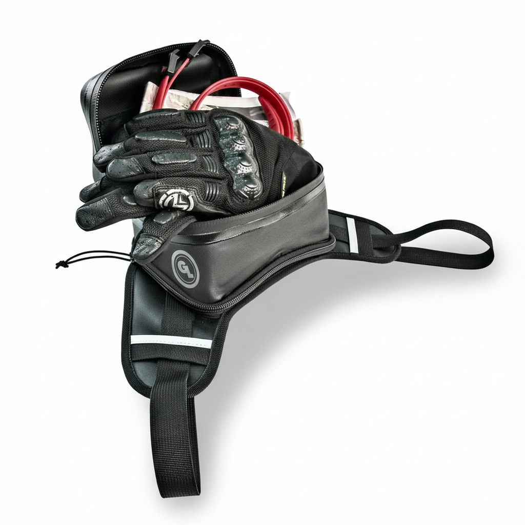 Bolso De Estanque Para Moto Giant Loop Buckin' Roll Tank Bag Negro