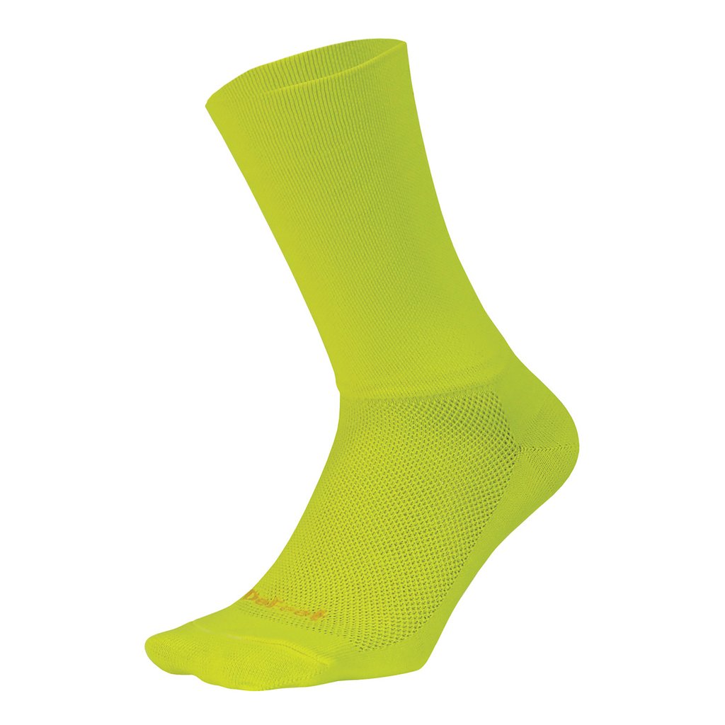 Calcetín Defeet Aireator 6'' D-Logo Double Cuff Neon Yellow Solid Color