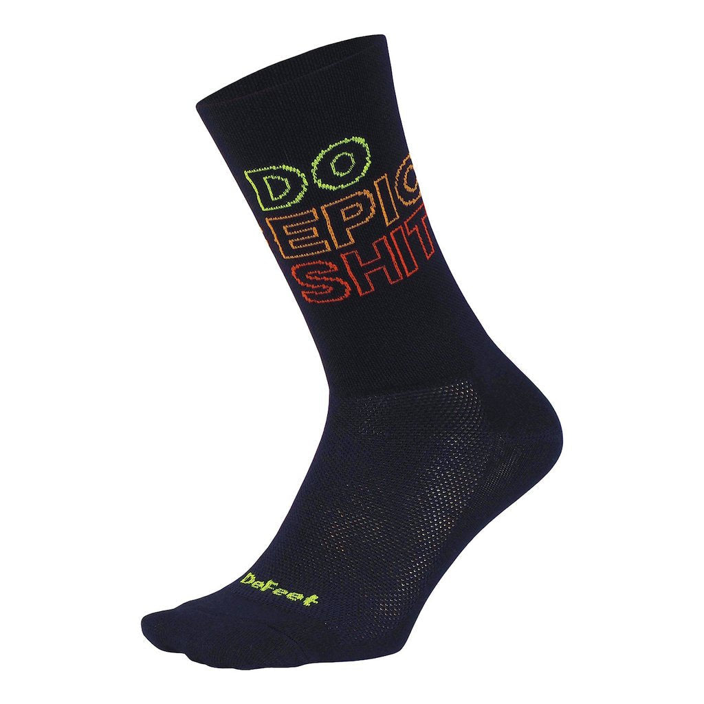 Calcetín Defeet Aireator 6'' Do Epic Shit Double Cuff (Black/Neon Yellow/Pumpkin/Poinciana)