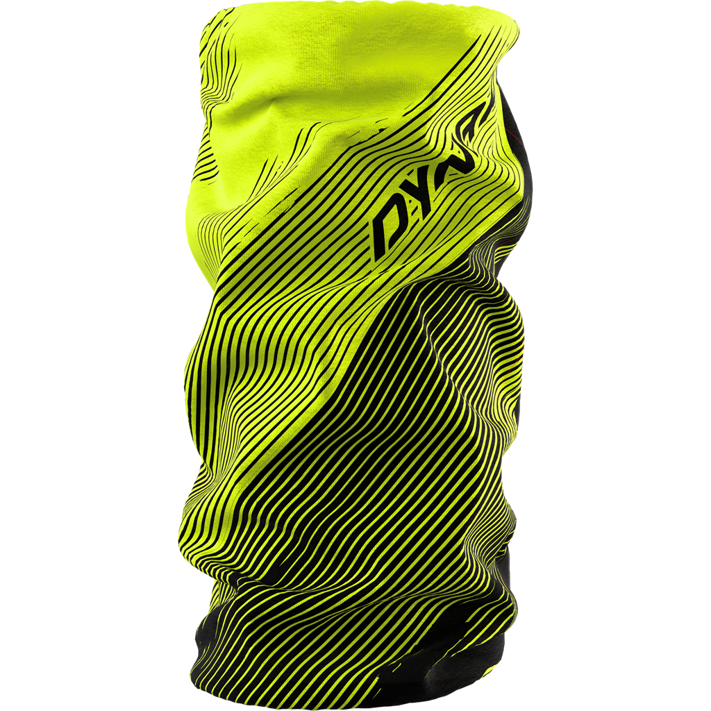 Bandana Dynafit Logo Neck Gaiter Neon Yellow Striped