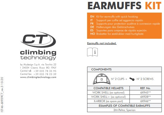 Soporte Orejeras Earmuffs Buckles Kit Climbing Technology