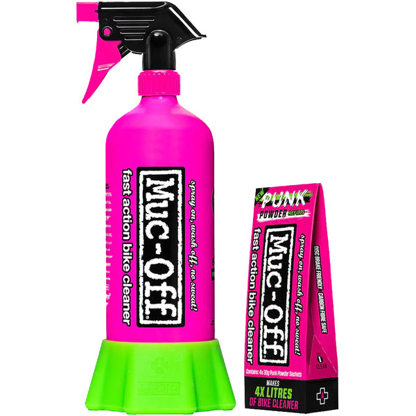 Muc-Off Pack Punk Powder 4 Sachets más Botella Aluminio
