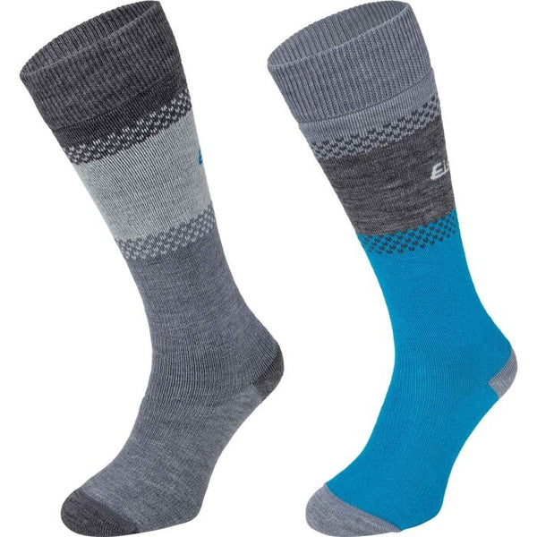 BRBL Calcetines de Ski Comfort 2 Pares Gris/Turquesa