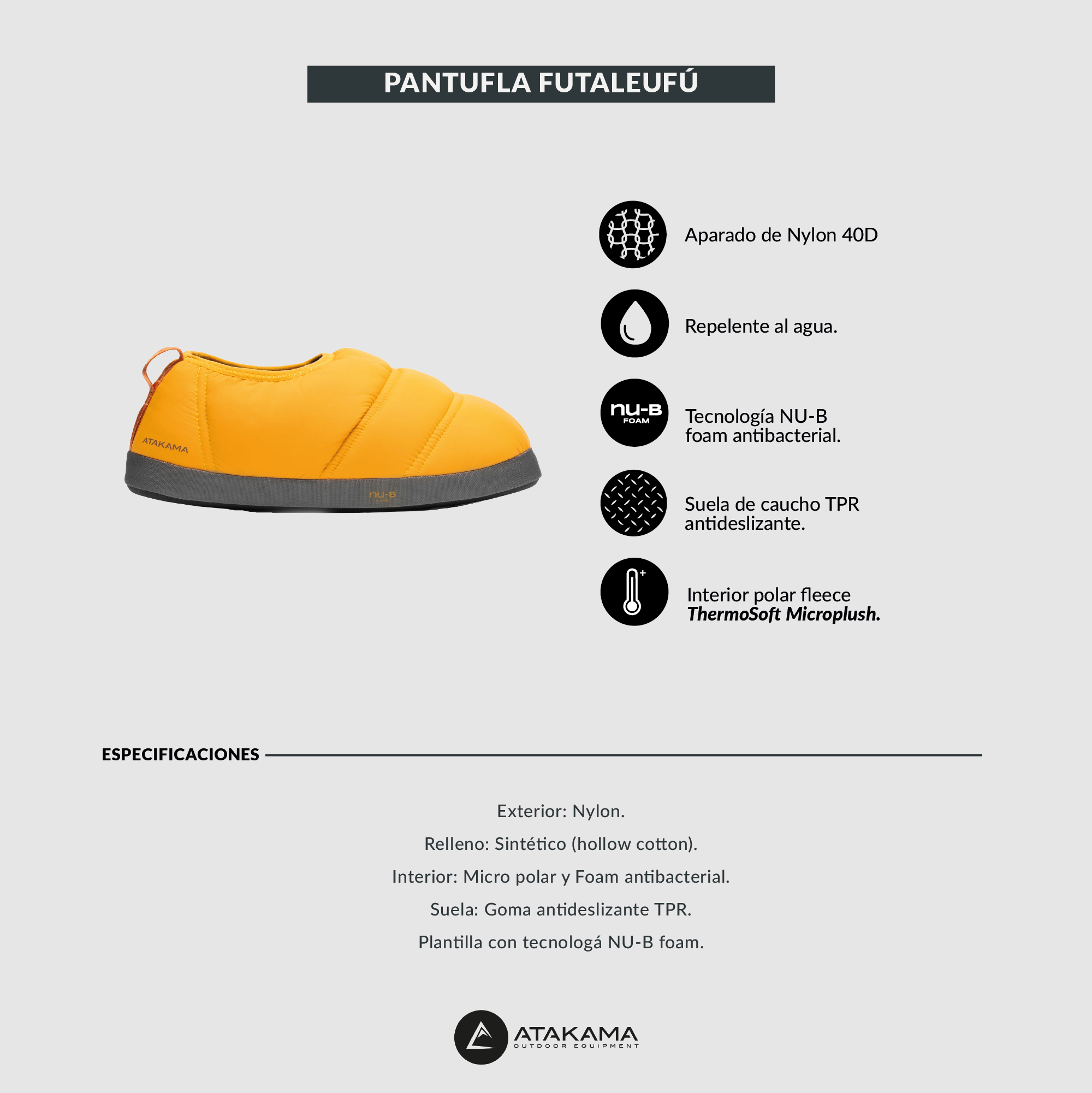 Pantuflas térmicas Futaleufú Nu-B Foam Negra