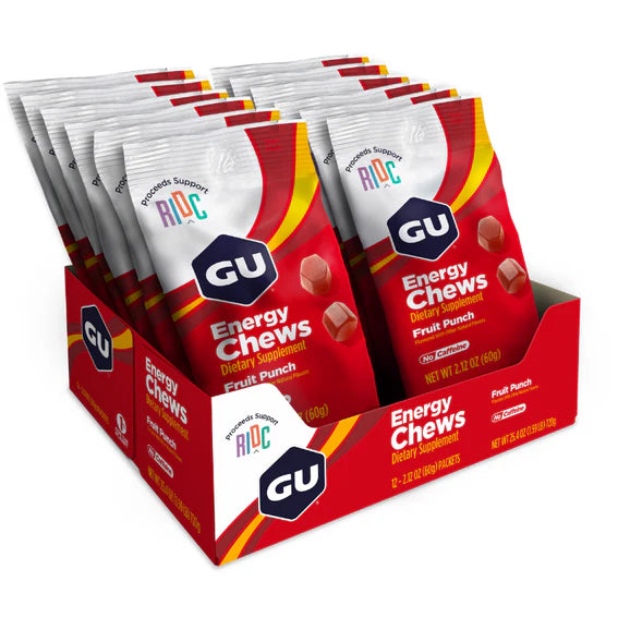 Caja de Gomitas Gu Energy Chews Fruit Punch  (12 Unidades)