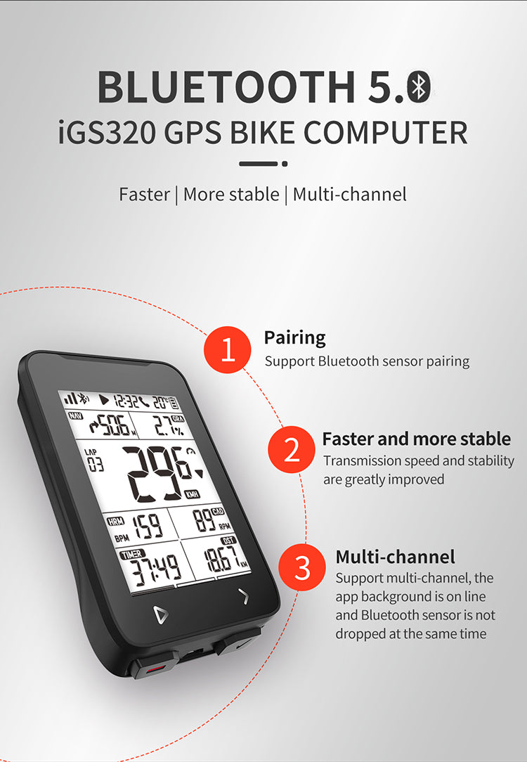 Ciclocomputador GPS iGPSPORT iGS320