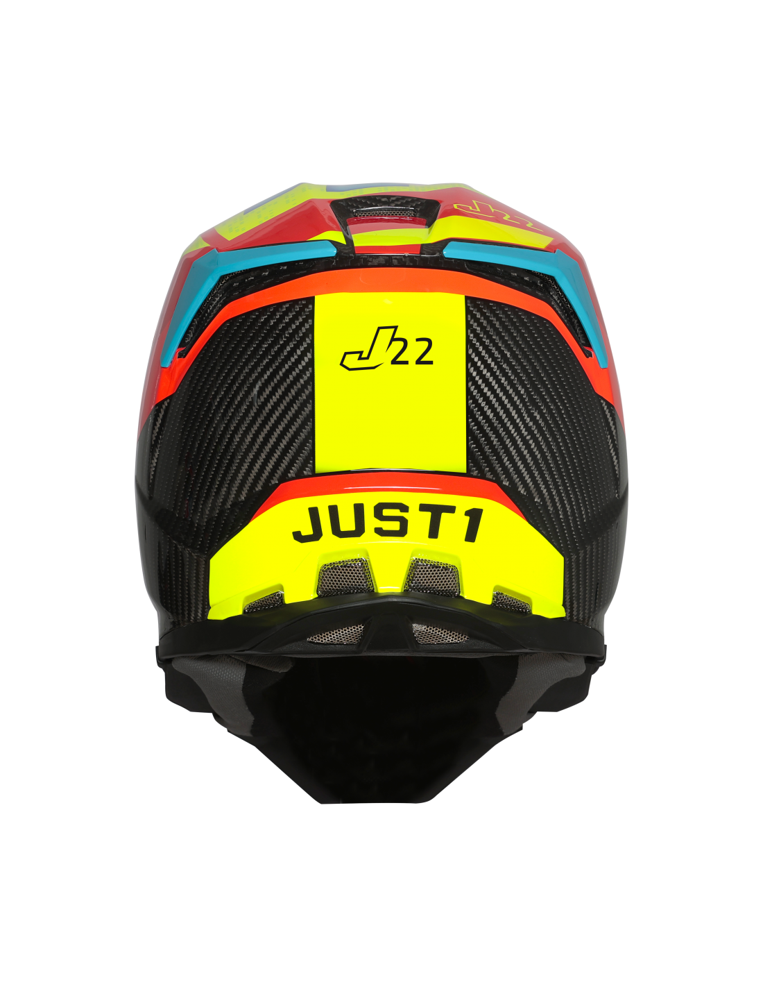 Just1 Casco Moto J22 Adrenaline Red Blue Yellow Carbon - Rideshop