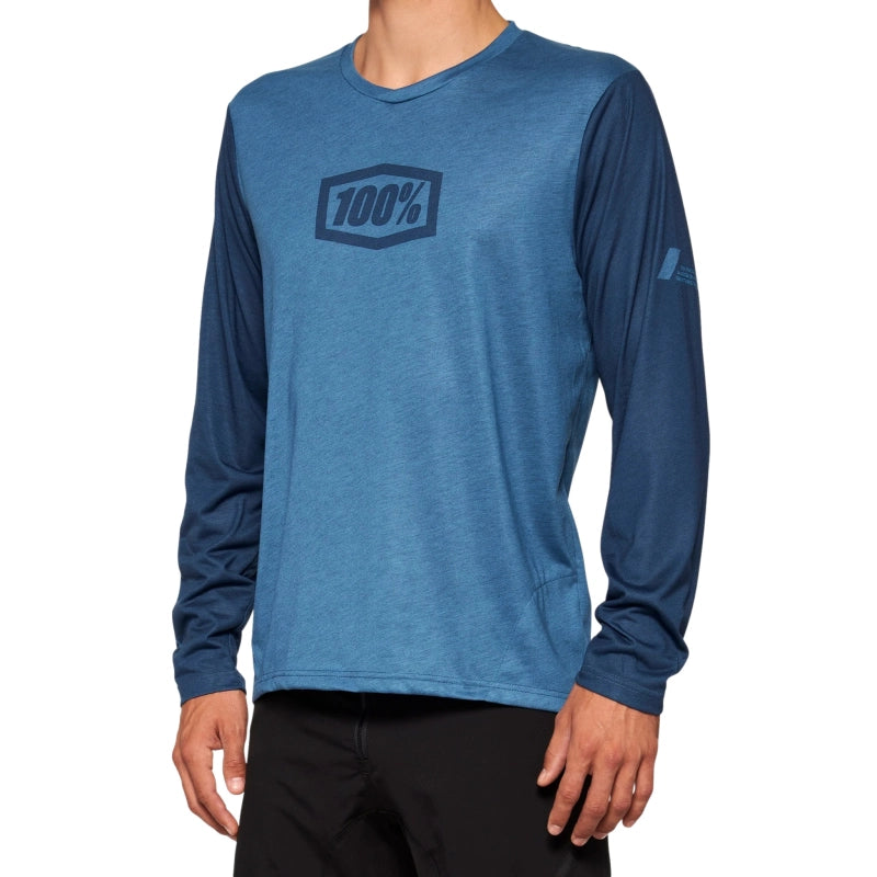 100% Polera Airmatic Long Sleeve Slate Blue - Rideshop