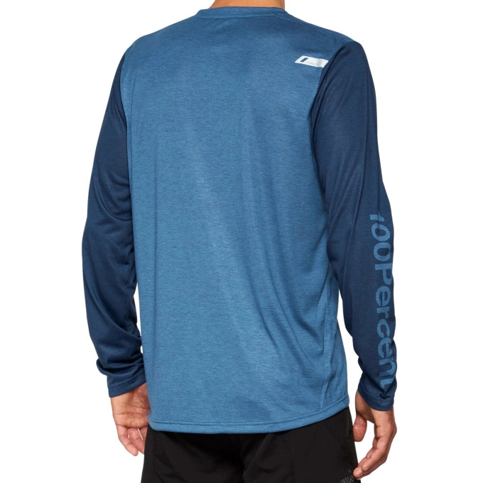 100% Polera Airmatic Long Sleeve Slate Blue - Rideshop