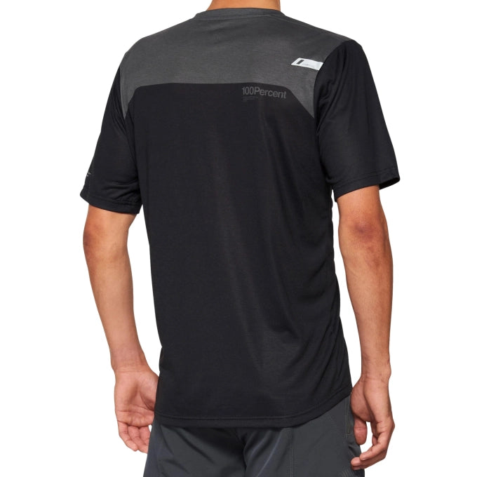 100% Polera Airmatic Short Sleeve Black/Charcoal - Rideshop