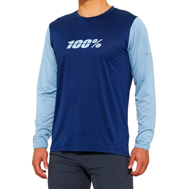 100% Polera Ridecamp Long Sleeve Navy/Slate - Rideshop