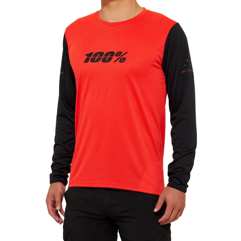 100% Polera Ridecamp Long Sleeve Red/Black - Rideshop