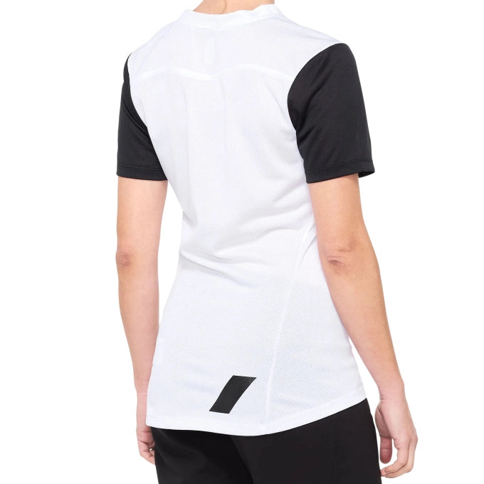 100% Polera Ridecamp Mujer Short Sleeve White/Black - Rideshop