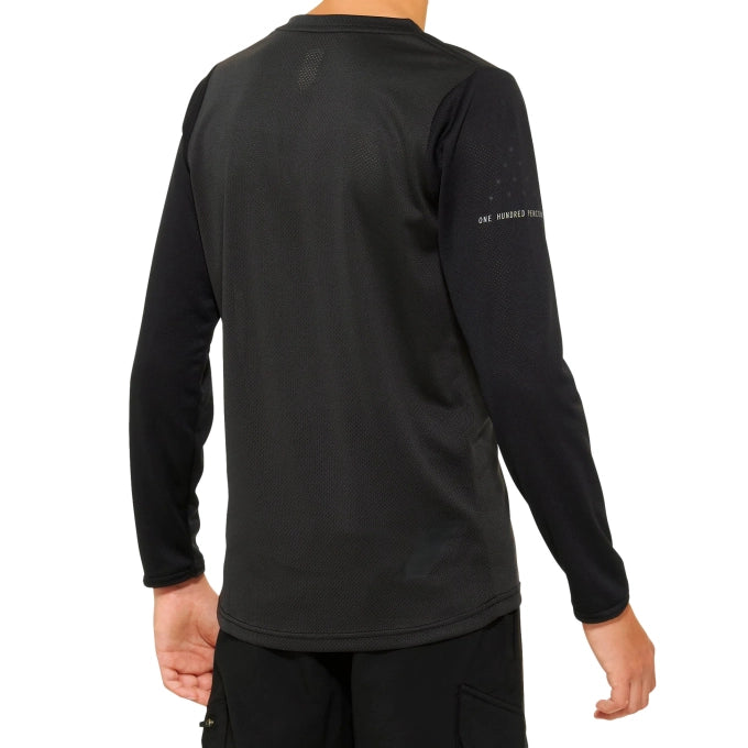 100% Polera Ridecamp Niño Long Sleeve Black/Charcoal - Rideshop