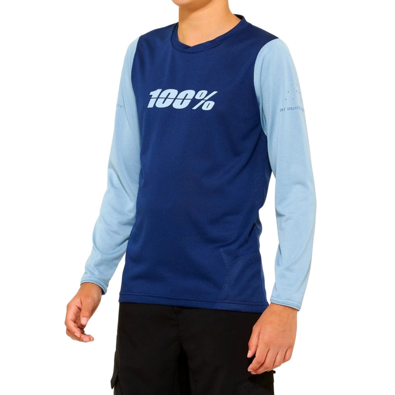 100% Polera Ridecamp Niño Long Sleeve Navy/Slate - Rideshop