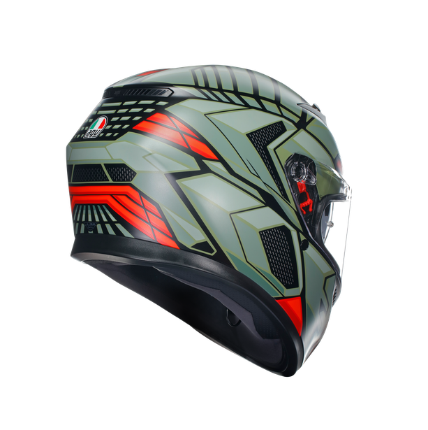 AGV Casco Moto K3 (2023) Decept Negro/Verde/Rojo - Rideshop