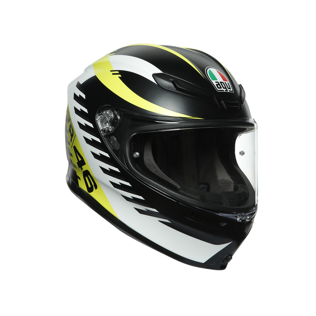 AGV Casco Moto K6 Rapid 46 Negro Matte/Blanco/Amarillo Fluor - Rideshop