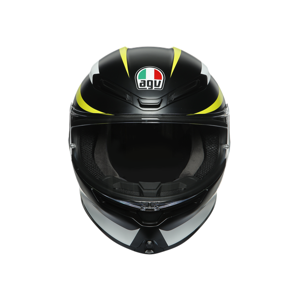 AGV Casco Moto K6 Rapid 46 Negro Matte/Blanco/Amarillo Fluor - Rideshop
