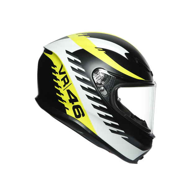 AGV Casco Moto K6 Rapid 46 Negro Matte/Blanco/Amarillo Fluor - Rideshop