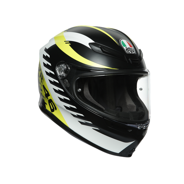 AGV Casco Moto K6 Rapid 46 Negro Matte/Blanco/Amarillo Fluor