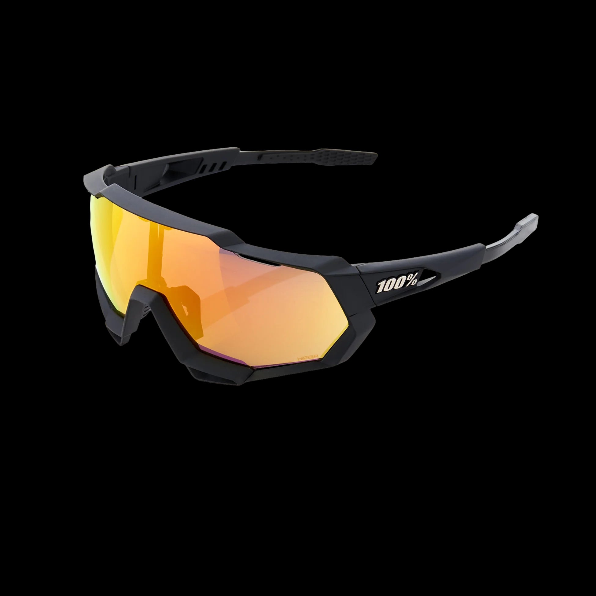 Lentes Ciclismo 100% Speedtrap Soft Tact Black - Hiper Red Multilayer Mirror Lens