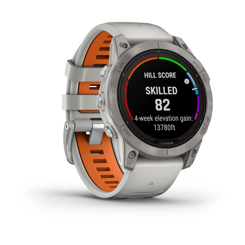 fenix® 7 Pro – Sapphire Solar, Titanium with Fog Gray/Ember Orange Band - Rideshop