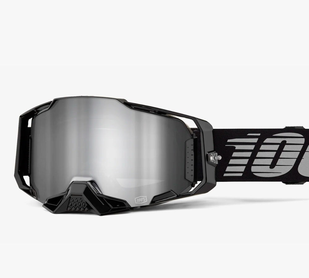 Antiparra Off-Road modelo Armega Black Silver Lens | 100 Percent
