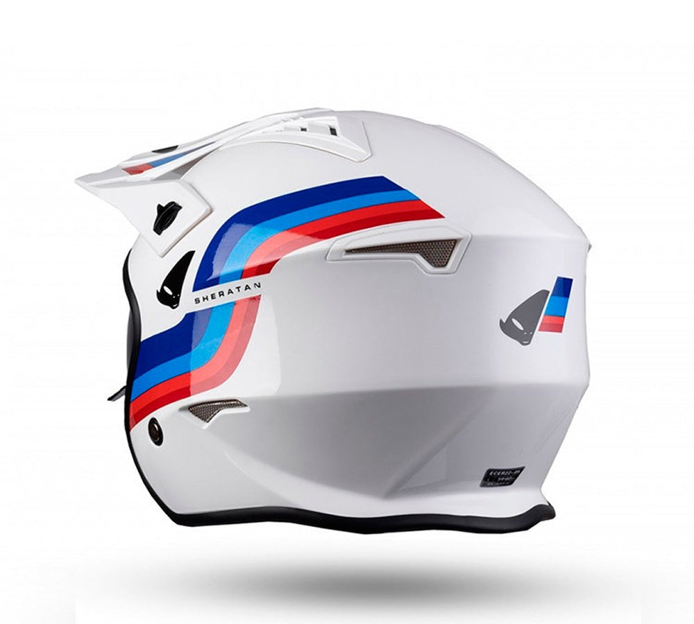 Casco urbano modelo Sheratan Jet White Blue Red | UFO Plast