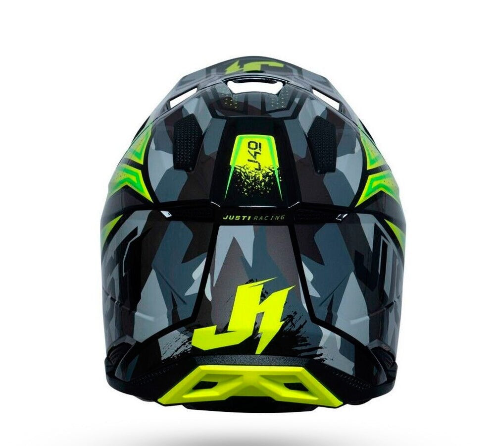 Casco para motocross / enduro modelo J-40 Shooter Camo Yellow  | Just 1 Racing