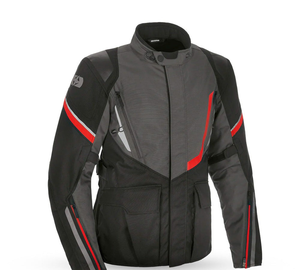 Chaqueta adventure modelo Montreal 4.0 Dry2Dry Black Grey Red | Oxford Products
