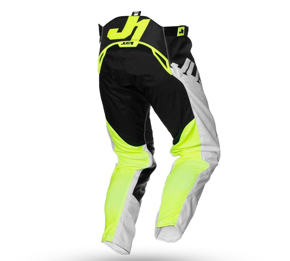 PantalÃ³n de Motocross / Enduro modelo J-Force Hexa Balck white Fluo | Just 1 Racing