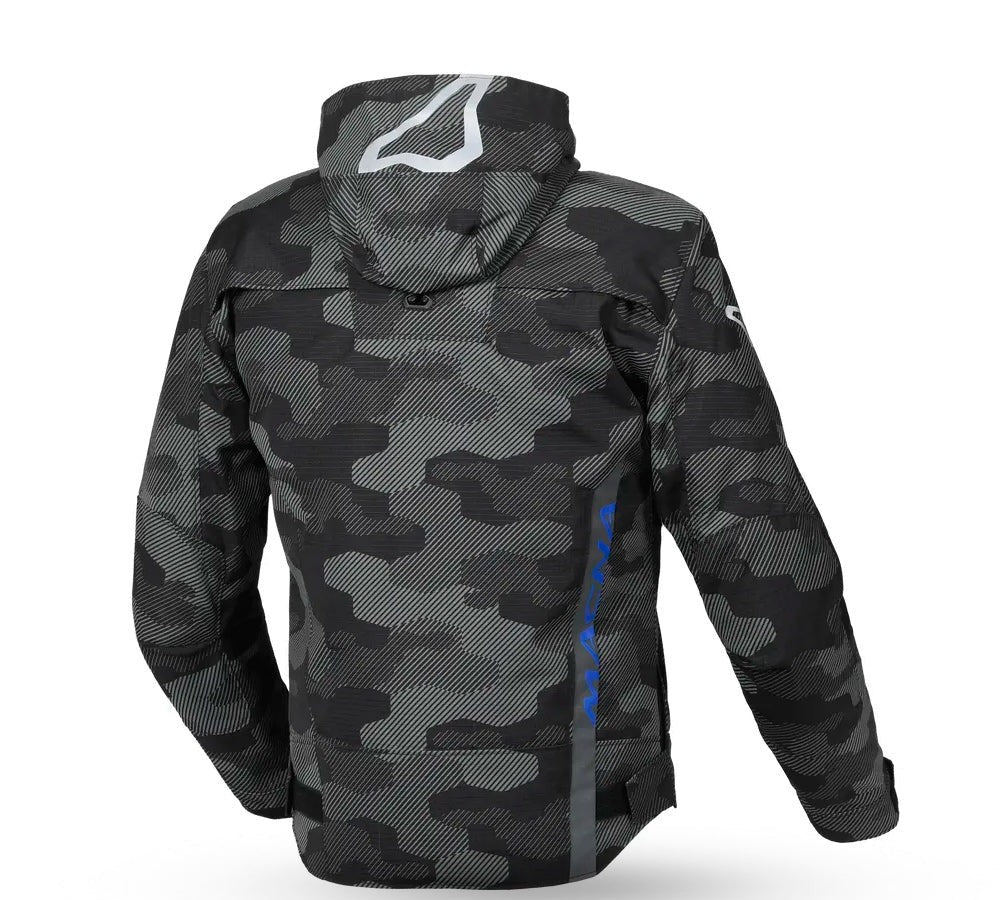 Chaqueta casual impermeable modelo Riggor. Color camo/azul | Macna