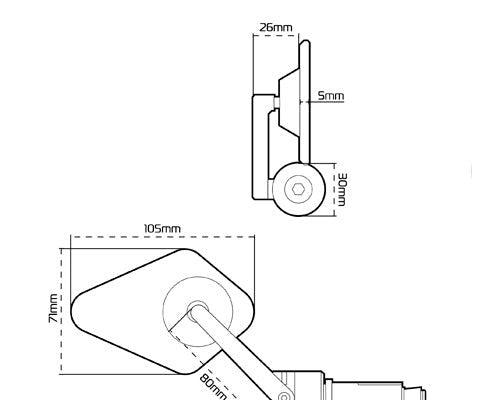 Espejo para extremos de manillar Arrow 360 | Oxford Products
