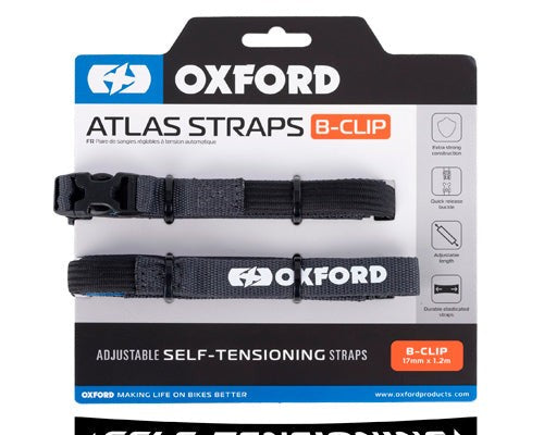 Correas de amarre Atlas B-Clip 26mm x 1,2 mts Asphalt | Oxford Products