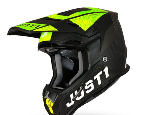 Casco Off Road J22 (Carbono 3K) Adrenaline Black Fluo Yellow | Just 1 Racing