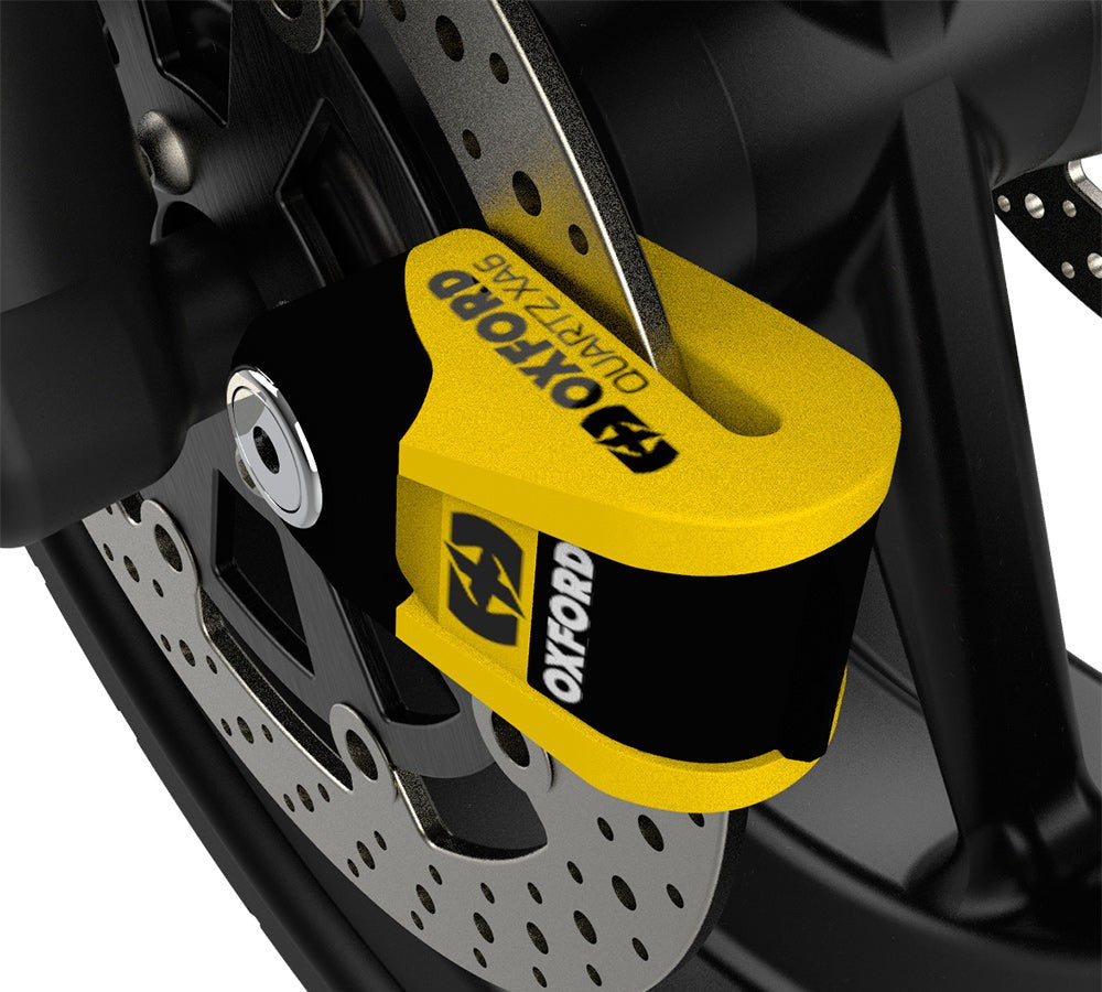 Candado de disco con alarma Oxford Quartz XA6 Amarillo | OXFORD