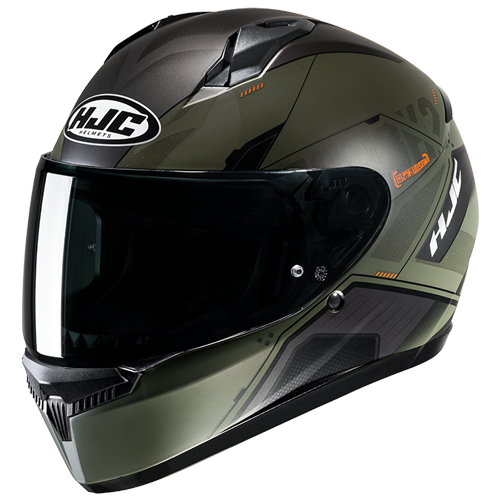 HJC Casco C10 Inka MC7SF Verde Militar/Naranjo - Rideshop